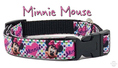 Minnie Mouse Dog collar handmade adjustable buckle collar 5/8