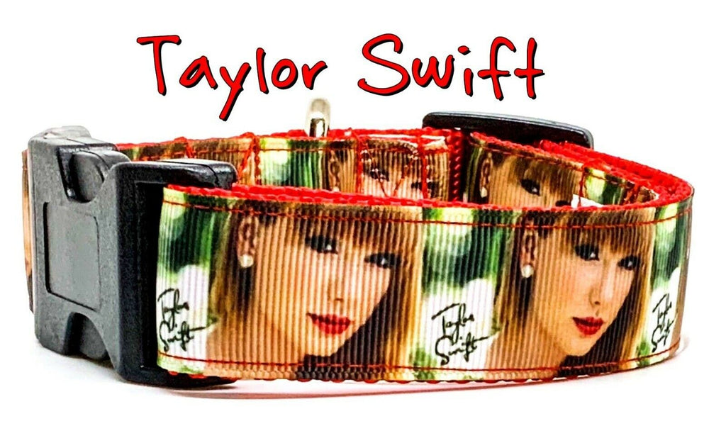 Taylor Swift dog collar Handmade adjustable buckle 1" or 5/8" wide Country Pop