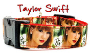 Taylor Swift dog collar Handmade adjustable buckle 1" or 5/8" wide Country Pop Petcollarshandmade