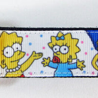 Simpsons dog collar Handmade adjustable buckle collar 1" wide or leash