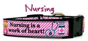 Nursing dog collar handmade adjustable buckle collar 1" wide or leash Petcollarshandmade