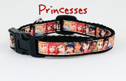 Princesses cat or small dog collar 1/2"wide adjustable handmade bell Petcollarshandmade