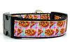 Pizza Party dog collar handmade adjustable buckle collar 1"wide or leash - Furrypetbeds