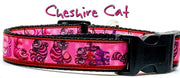 Cheshire Cat dog collar handmade adjustable buckle collar 1"wide or leash fabric - Furrypetbeds
