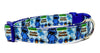 Cookie Monster dog collar handmade adjustable buckle collar 5/8" wide or leash