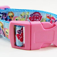 My Little Pony dog collar handmade adjustable buckle collar 1"wide or leash Petcollarshandmade