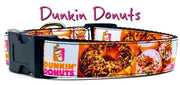 Dunkin Donuts dog collar handmade adjustable buckle collar 1" wide or leash Petcollarshandmade