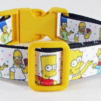 Simpsons dog collar Handmade adjustable buckle collar 1" wide or leash