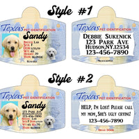 Texas Drivers License Pet ID tags Dog ID Tag Personalized Pet ID Tag aluminum Petcollarshandmade