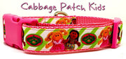 Cabbage Patch Kids dog collar handmade adjustable buckle collar 1"wide or leash - Furrypetbeds