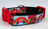 Skittles dog collar Handmade adjustable buckle collar 1" or 5/8" wide or leash Petcollarshandmade