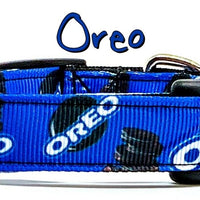 Oreo dog collar handmade adjustable buckle 1" or 5/8"wide or leash cookie Petcollarshandmade