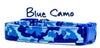 Blue Camo dog collar handmade adjustable buckle 1"or 5/8" wide or leash hunting