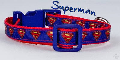 Superman cat or small dog collar 1/2