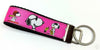 Snoopy Key Fob Wristlet Keychain 1"wide Zipper pull Camera strap handmade - Furrypetbeds