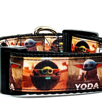 Baby Yoda dog collar handmade adjustable buckle 1"or5/8"wide or leash Star Wars