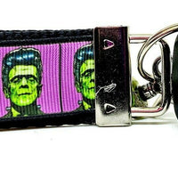 Frankenstein Key Fob Wristlet Keychain 1 1/4"wide Zipper pull Camera strap - Furrypetbeds