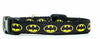 Batman cat or small dog collar 1/2"wide adjustable handmade collar bell or leash
