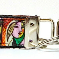 Picasso Key Fob Wristlet Keychain 1" wide Zipper pull Camera strap handmade - Furrypetbeds