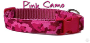 Pink Camo Dog collar handmade adjustable buckle 5/8" wide or leash small dog Petcollarshandmade