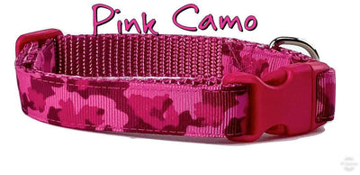 Pink Camo Dog collar handmade adjustable buckle 5/8