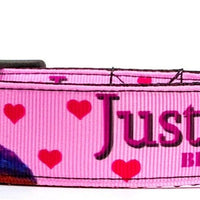 Justin Bieber dog collar Handmade adjustable buckle 1" wide or leash Rock N Roll