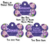Pet ID Tag Floral Personalized Custom Double Sided Pet Tag w/name & number - Furrypetbeds