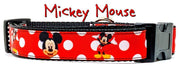 Mickey Mouse dog collar Handmade adjustable buckle 1"or 5/8"wide or leash Petcollarshandmade