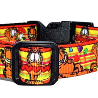 Garfield dog collar handmade adjustable buckle collar 5/8" wide or leash fabric