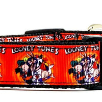Loony Toons dog collar handmade adjustable buckle collar 1" wide or leash