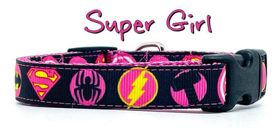 Supergirl dog collar handmade adjustable buckle collar 5/8