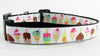 Ice Cream dog collar handmade adjustable buckle collar 1"wide or leash - Furrypetbeds