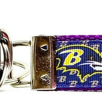Baltimore Ravens Key Fob Wristlet Keychain 1"wide Zipper pull Camera strap - Furrypetbeds
