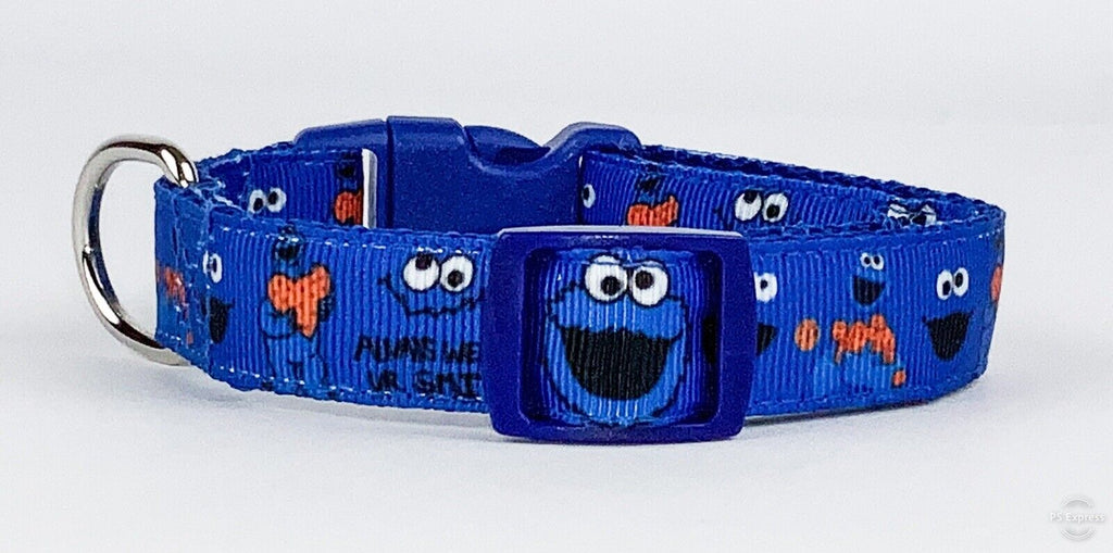 Cookie Dog collar handmade adjustable buckle 5/8"wide or leash fabric Petcollarshandmade
