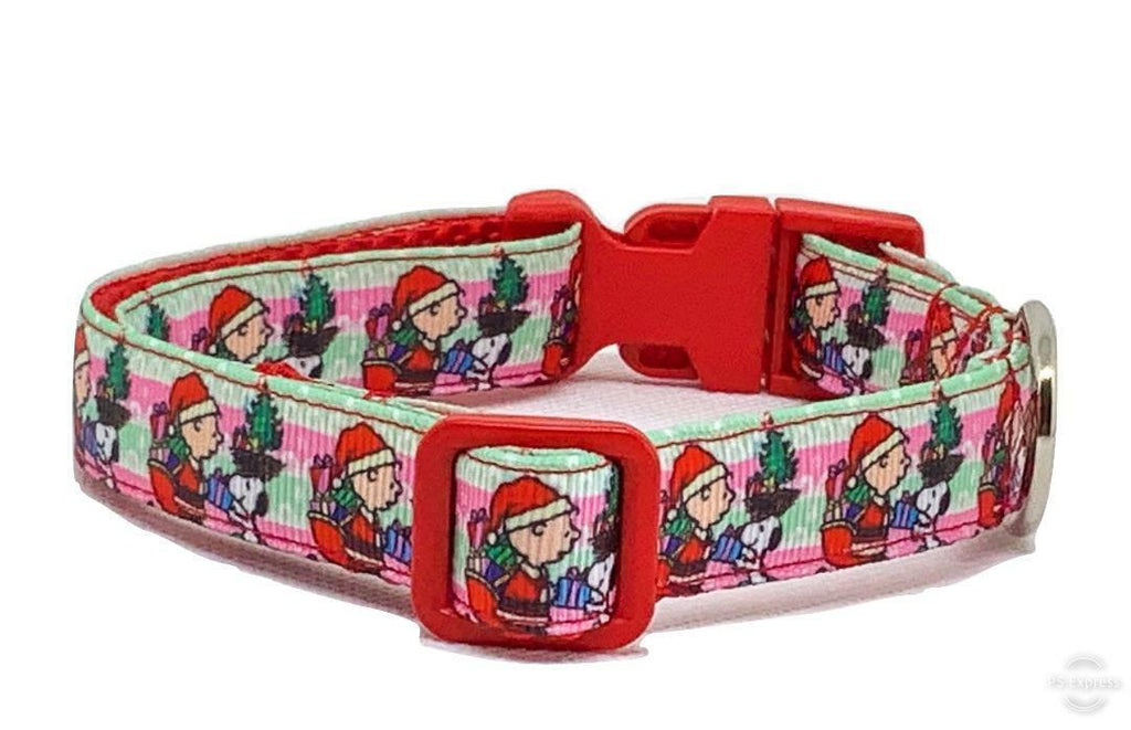 Christmas dog collar handmade adjustable buckle collar 5/8" wide leash Petcollarshandmade