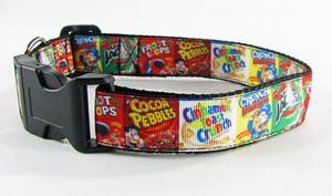 Cereal dog collar handmade adjustable buckle collar 1" or 5/8" wide or leash