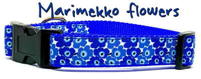 Marimekko Flowers dog collar handmade adjustable buckle collar 1