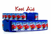 Kool Aid dog collar handmade adjustable buckle 1"or 5/8"wide or leash drink Petcollarshandmade