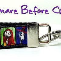 Nightmare Before Christmas Key Fob Wristlet Keychain 1"wide Zipper pull - Furrypetbeds
