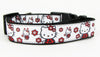 Hello Kitty dog collar Handmade adjustable buckle collar 1" wide or leash