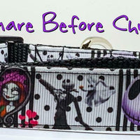 Nightmare Before Christmas dog collar handmade adjustable buckle collar 1" wide Petcollarshandmade