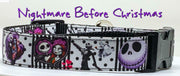 Nightmare Before Christmas dog collar handmade adjustable buckle collar 1" wide Petcollarshandmade