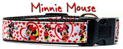 Minnie Mouse dog collar Disney handmade adjustable buckle 1"or 5/8"wide or leash Petcollarshandmade