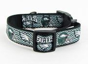 Eagles dog collar handmade adjustable buckle collar football 1" wide or leash Petcollarshandmade