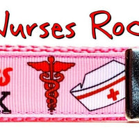 Nurses Rock Key Fob Wristlet Keychain 1"wide Zipper pull Camera strap handmade - Furrypetbeds