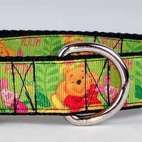 Winnie The Pooh dog collar handmade adjustable buckle collar 1" wide or leash