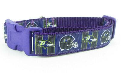 Ravens dog collar handmade adjustable buckle collar football 1