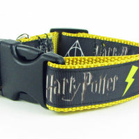 Harry Potter dog collar handmade adjustable buckle collar 1"or 1/2"wide or leash