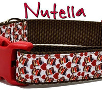 Nutella dog collar handmade adjustable buckle collar 1" wide or leash Petcollarshandmade