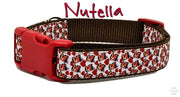 Nutella dog collar handmade adjustable buckle collar 1" wide or leash Petcollarshandmade